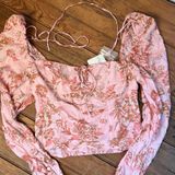 Women’s Free People long sleeve pink crop top NWT Photo 0