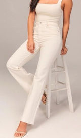 Abercrombie & Fitch 70s Vintage Flare Ultra High Rise Jeans Retro Cream 25 0 Photo 0