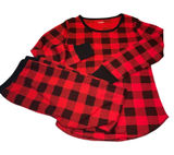 Old Navy Pajama Set Women L Red Buffalo Plaid Thermal 2 Piece Set Holiday Cozy Photo 0