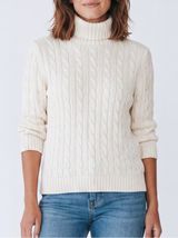 Vintage Ralph Lauren Cable Knit Turtleneck Sweater Ivory Cotton Coastal preppy Photo 0