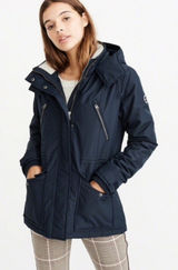 Abercrombie & Fitch Water Wind Resistant Hooded Technical Parka Jacket Size S Photo 0