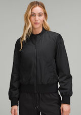 Lululemon Bombs Away Black / Olive Green Camo Print Reversible Zip Jacket Sz 6 Photo 0