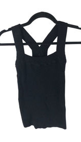 H&M Womens Tank Top Ribbed Square Neck Stretch Racerback Black XXS Photo 0