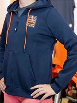 Red Bull Racing Team Navy Zip Hoodie with Orange Drawcords Photo 0