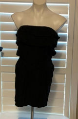 Papaya Black Ruched Strapless Bodycon Dress Photo 0