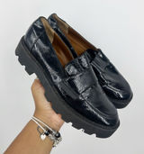 Franco Sarto Black Chunky Loafers Women's Size 8.5 Grunge Goth Photo 0