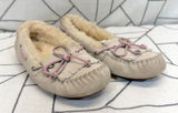 UGG Dakota Slippers Size 6 Gray Pink Suede‎ Fringe Moccasins 1003799 Photo 0