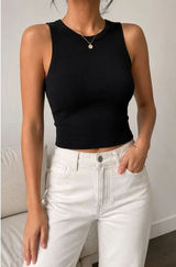 Zara NWT Black Knit Tank Top Size M Minimalist Sleeveless Crop Top Photo 0