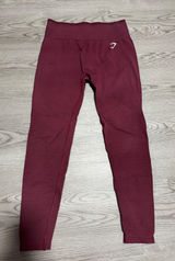 Gymshark Burgundy Red‎ Seamless High Waisted Workout Leggings size XL Gym Photo 0