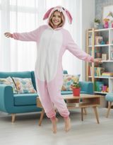 One-Piece Adult's Bunny Pajamas Halloween Cosplay Costume Sleepwear Small Photo 0