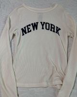 White New York long sleeve waffle knit top Photo 0