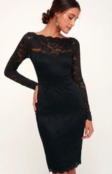 Black Long Sleeve Bodycon Dress Photo 0