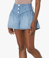 Blank NYC Flared Denim Button Fly Shorts Size 28 Photo 0