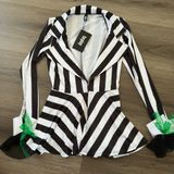 Forplay Beetlejuice Cosplay Costume Top Women's S/M Striped Sexy brand new Photo 0