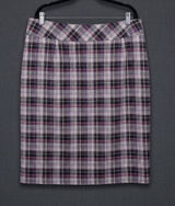 Alex Marie Plaid Pencil Skirt Purple Black Pink Career Wear Plus Size 16W Photo 0
