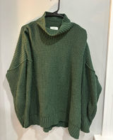 Aerie Chenille Feels Sweater Mock Neck Oversized Medium Cozy Warm Ribbed Photo 0