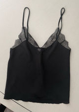 Victoria's Secret Y2K Black Lace Trim Silk-Feel Camisole Photo 0