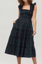 HILL HOUSE HOME THE ELLIE NAP DRESS IN BLACKWATCH TARTAN Small S * Photo 0