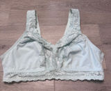 Breezies Womens Light Blue Lace Trim Wireless Bralette XL UltimAir‎ Lining Photo 0