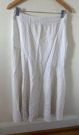 ASOS White Linen Maxi Skirt High Waisted Flared Mermaid Long Summer US 8 Photo 0